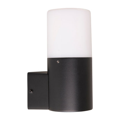 Buiten wandlamp "Torcia" 16,5 cm hoog, gemaakt van metaal en plastic in zwart, E27