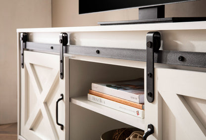 Lowboard Wit 150x59.5x39.5 cm TV-meubel Landhuis Stijl