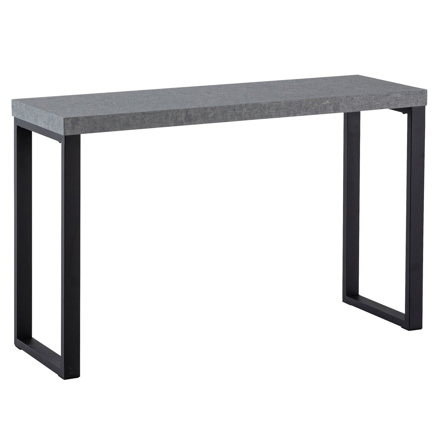consoletafel betonlook/zwart 120x40x76 cm design dressoir hal, opbergtafel grijs smal, haltafel met metalen poten, haltafel lang hoog, klein bureau