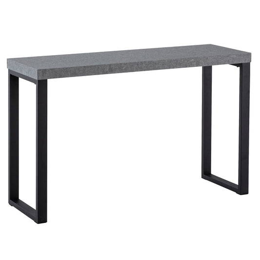 consoletafel betonlook/zwart 120x40x76 cm design dressoir hal, opbergtafel grijs smal, haltafel met metalen poten, haltafel lang hoog, klein bureau
