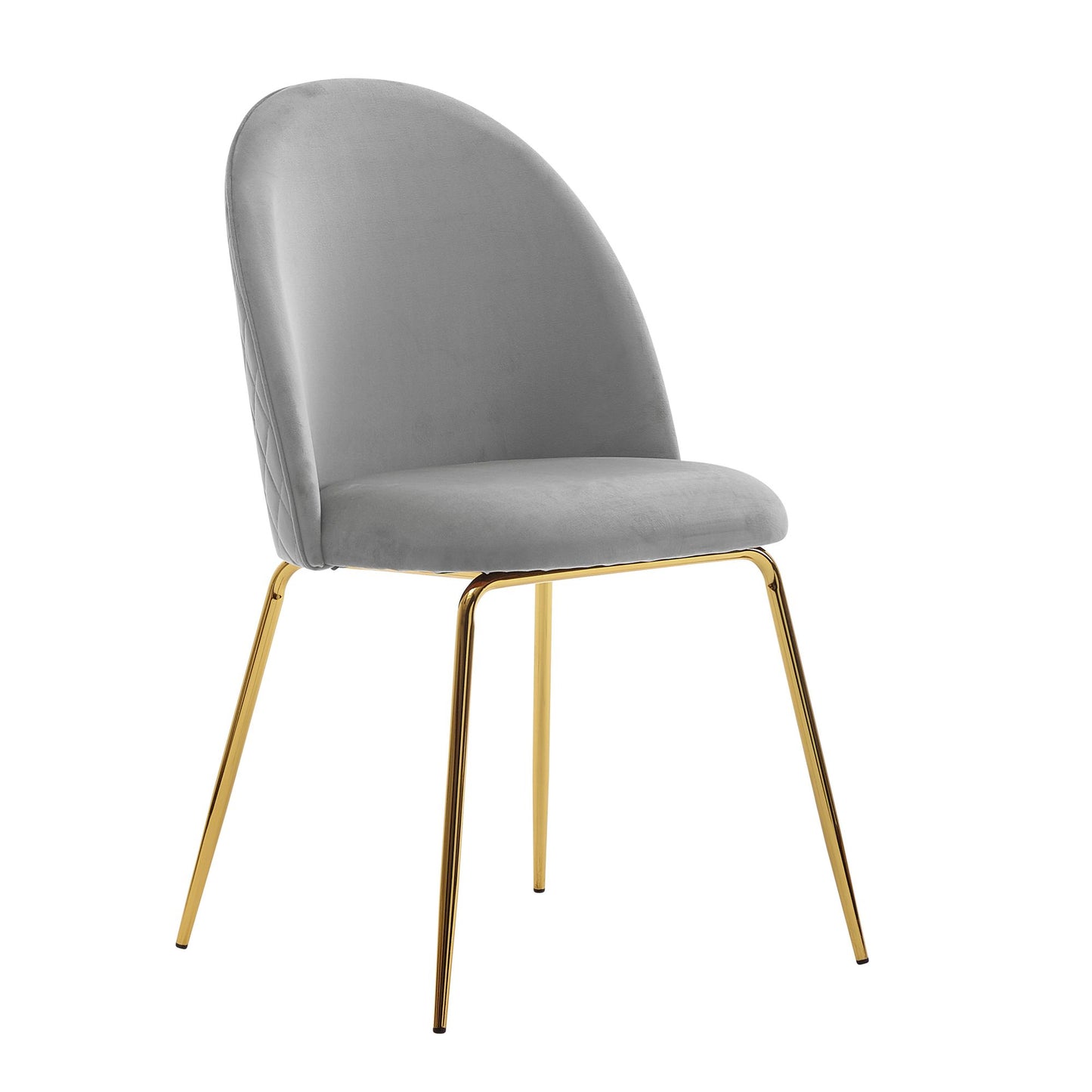 Design eetkamerstoel set van 2 fluweelgrijs gestoffeerd, keukenstoel stof met gouden poten, Scandinavische schelpstoel, gestoffeerde stoel met fluwelen bekleding