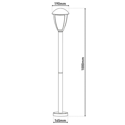LED Buitenbasisbasis "Clint", gemaakt van metaal en plastic in het zwart, met geïntegreerde LED, padlichten