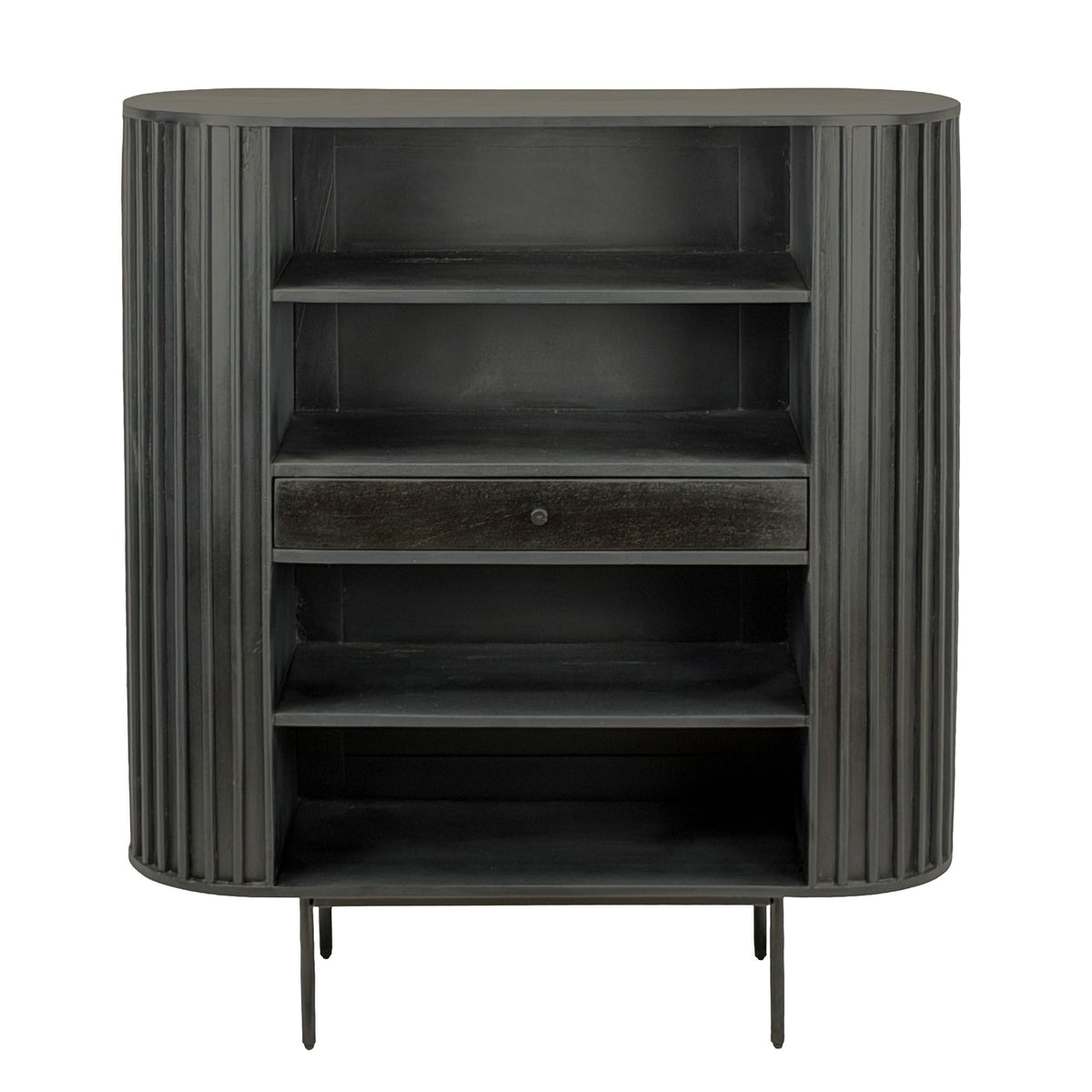 Boekenkast Massief Hout Mango 105x122 cm Lamellen Design