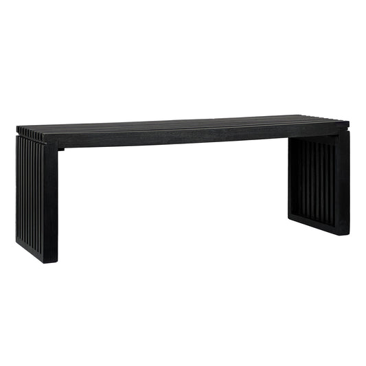 Bank 120 cm van zwart massief acaciahout