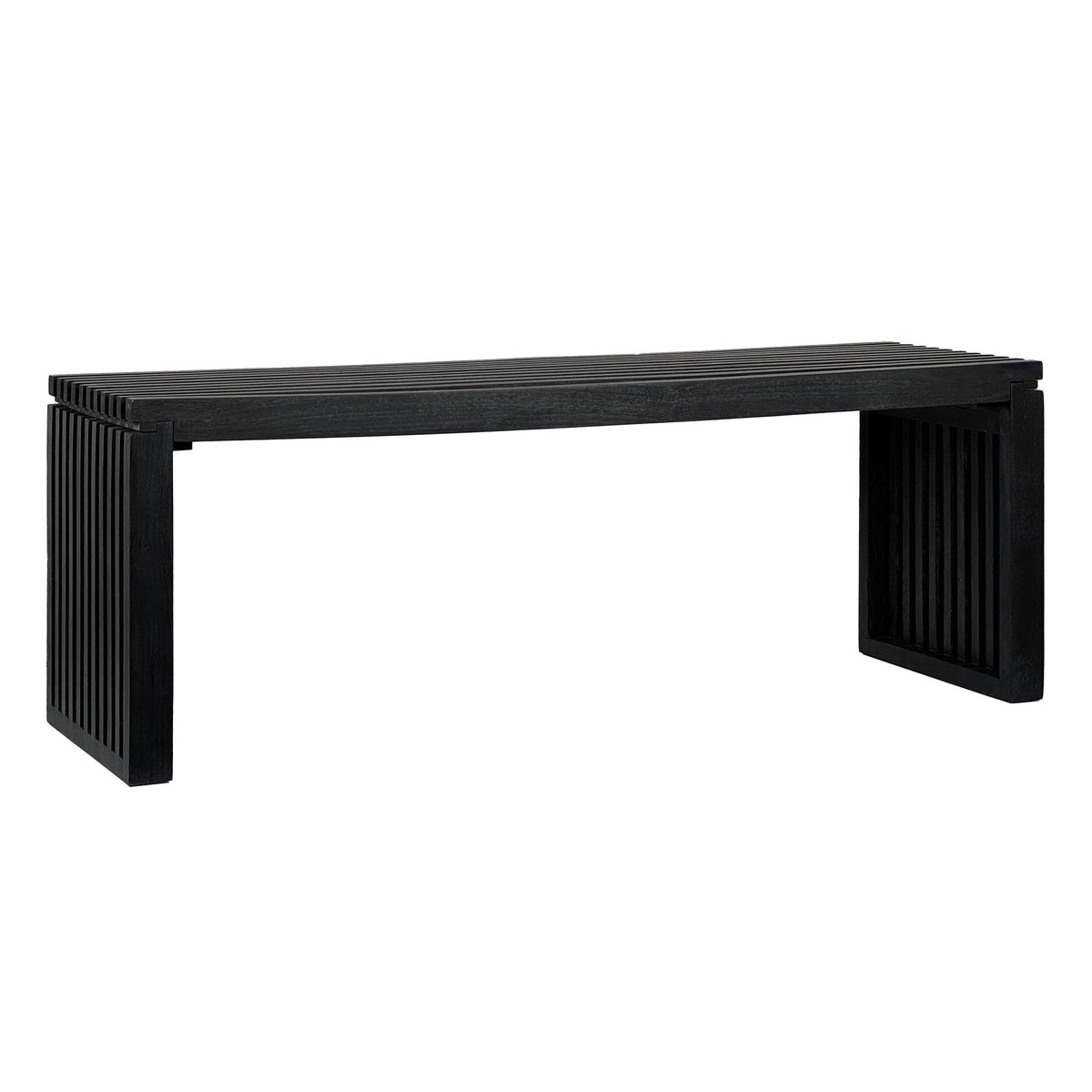 Bank 120 cm van zwart massief acaciahout,