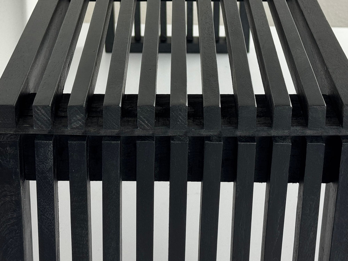 Bank 120 cm van zwart massief acaciahout