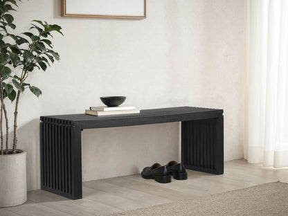 Bank 120 cm van zwart massief acaciahout