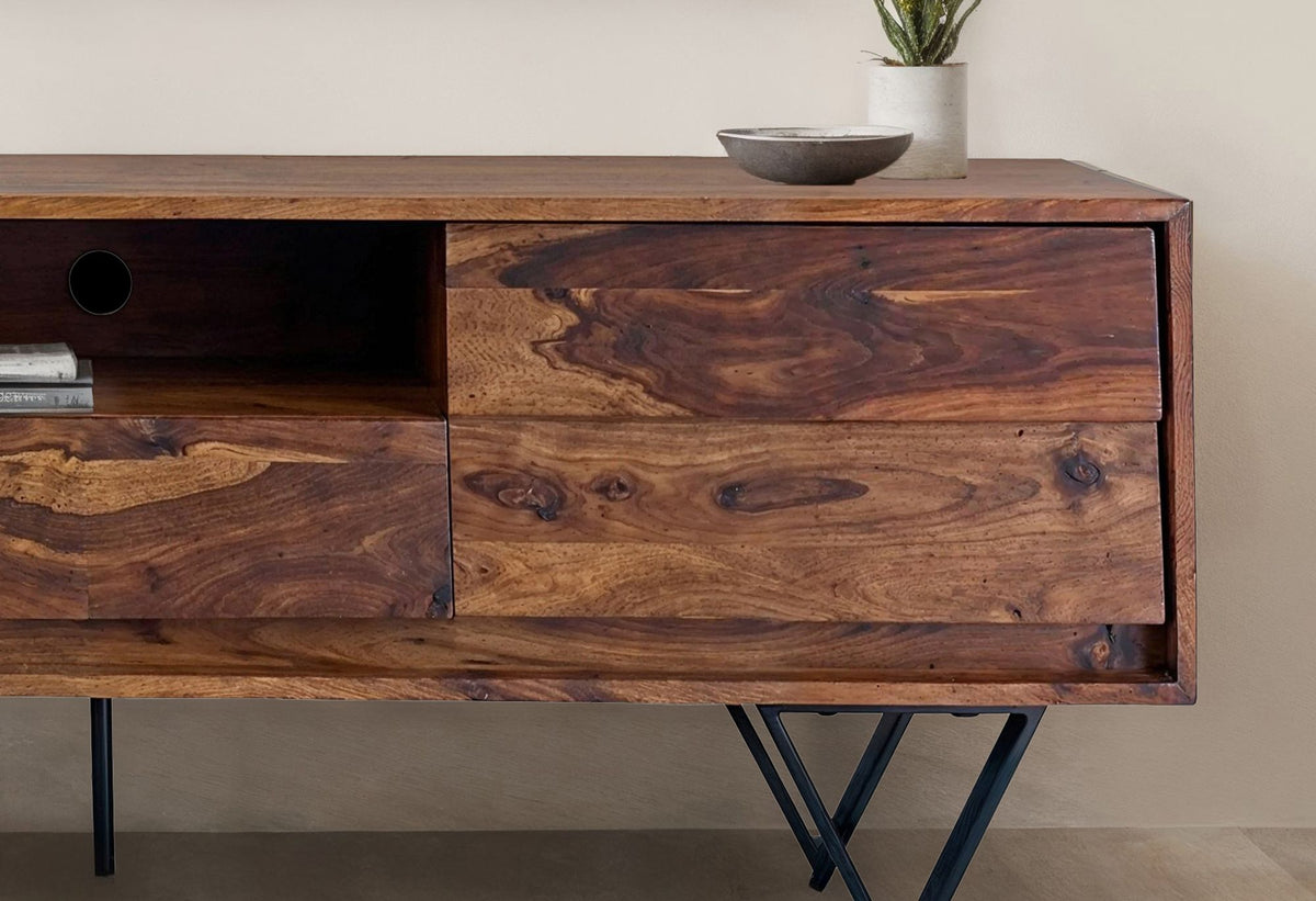 TV Lowboard Sheesham Massief Hout 160 cm, TV-tafel