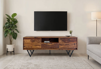 TV Lowboard Sheesham Massief Hout 160 cm, TV-tafel