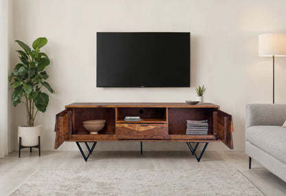 TV Lowboard Sheesham Massief Hout 160 cm, TV-tafel