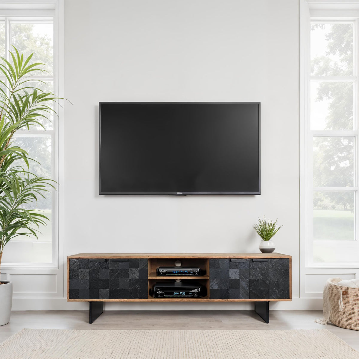 Lowboard Acacia Massief Hout 150 cm - TV-meubel
