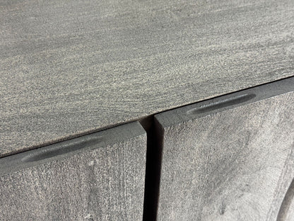 Lowboard Acacia Massief Hout Gerookt Grijs 160x56x46 cm