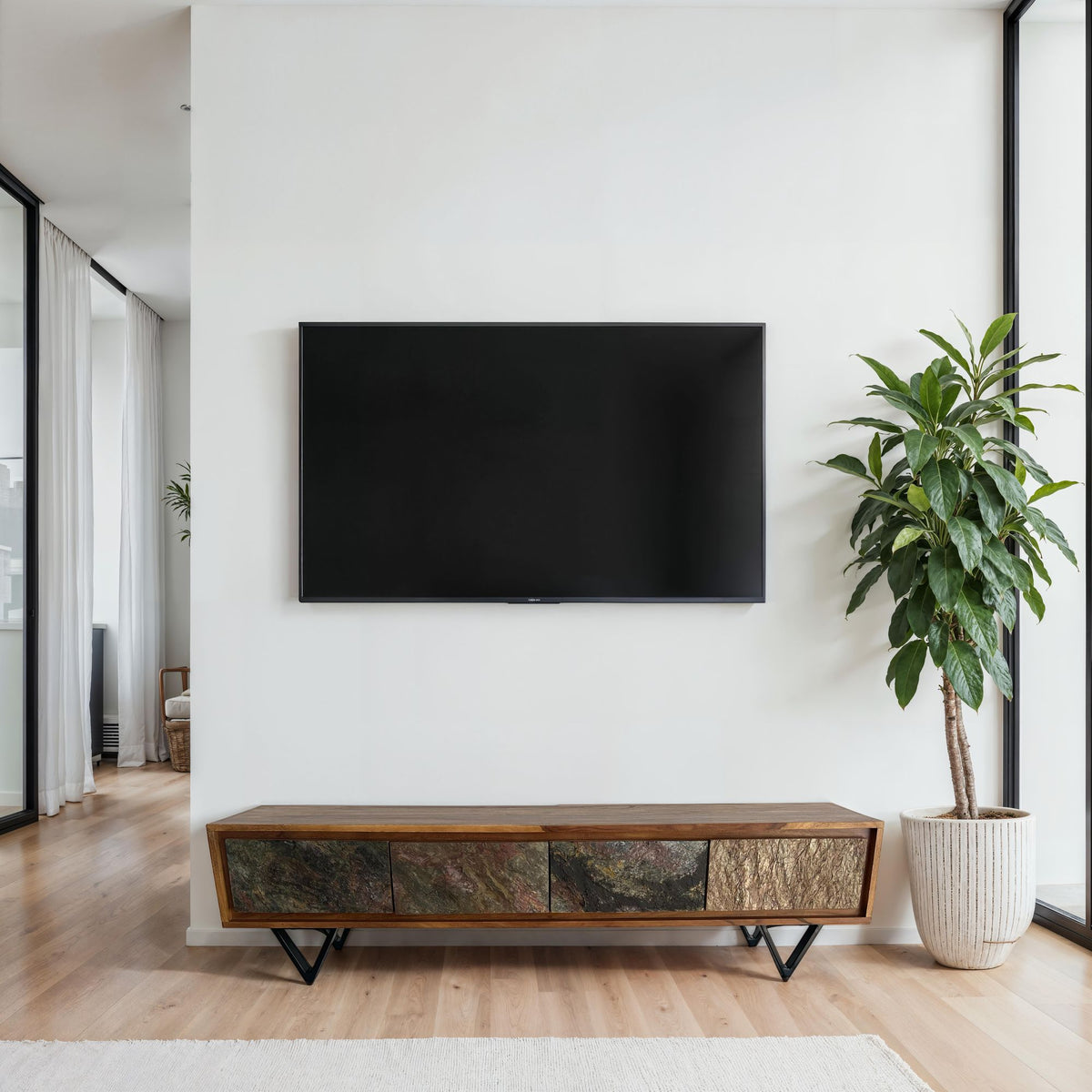 Lowboard Sheesham Massief Hout 160 cm, TV-meubel