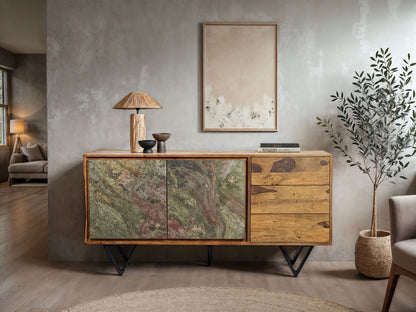 Dressoir Sheesham massief hout 150x40x55 cm, ladekast