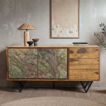 Dressoir Sheesham massief hout 150x40x55 cm, ladekast