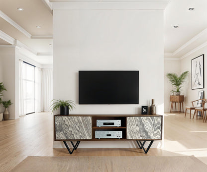 Lowboard Sheesham Massief Hout 150x56x35 cm TV-kast
