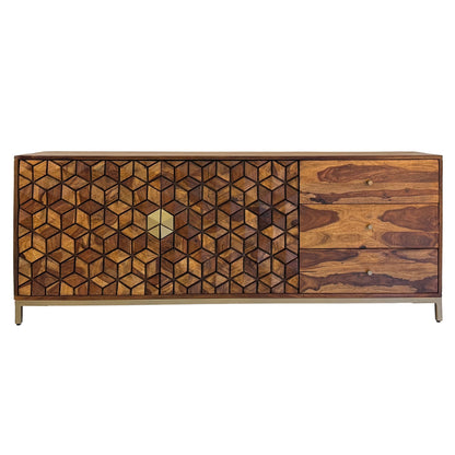 Dressoir Sheesham Massief Hout 180 cm, Dressoir