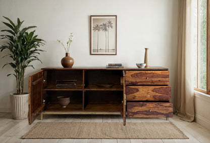 Dressoir Sheesham Massief Hout 180 cm, Dressoir