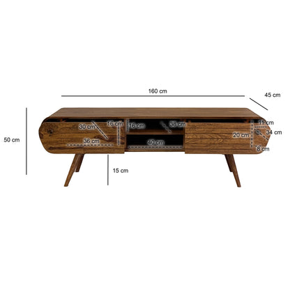 Lowboard Sheesham Massief Hout 160 cm, TV-meubel