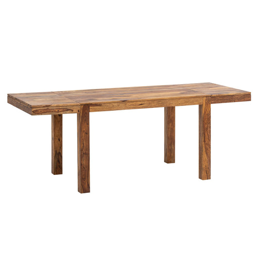 Eetkamertafel 120x80x76 cm Sheesham massief hout Tijdloos, keukentafel uitschuifbaar tot 200 cm, eettafel groot rechthoekig eenvoudig, houten tafel eetkamer uitschuifbaar