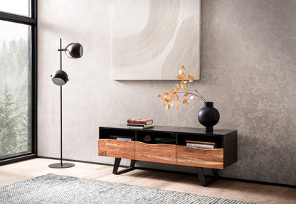Eetkamertafel 180 - 260 cm uitschuifbaar keramiek glas zwart