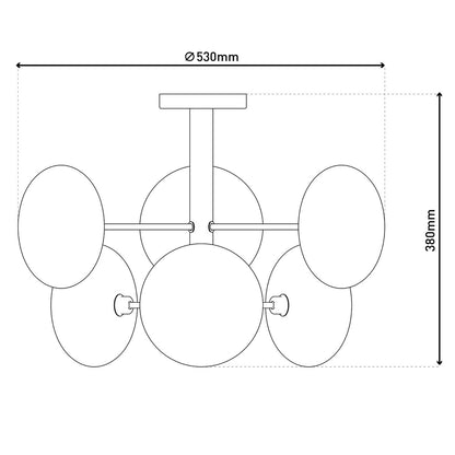 Plafondlamp "Orion" Smoky, Ø Caug.