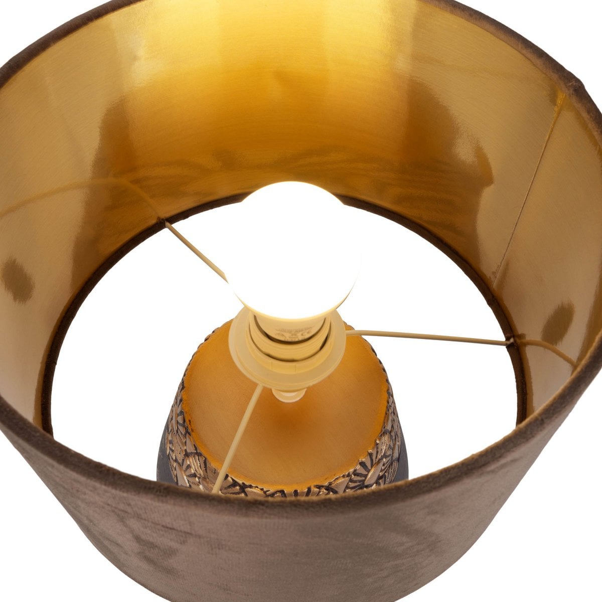 Keramische tafellamp "Bronco", tafellamp, keramiek, beige/grijs, met E14 -aansluiting, voor eetkamer, woonkamer, gang of kantoor, 39 cm hoog