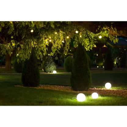 Buiten de Spitical Spit "Ball" D: 50 cm, voor buiten, plastic aarde spies, wit, E27, - Wegelettes