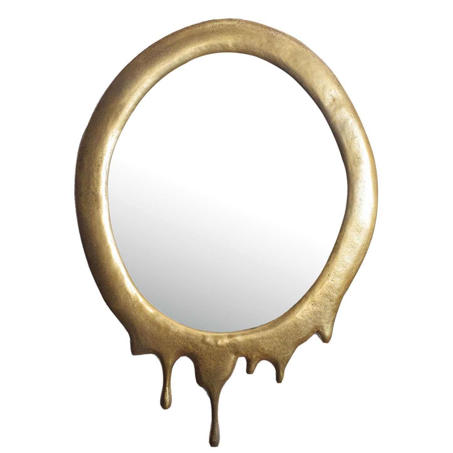 wandspiegel 50x71 cm metalen design hangspiegel goud, aluminium decoratieve spiegel ovaal met frame, grote wandspiegel, gangspiegel garderobespiegel modern