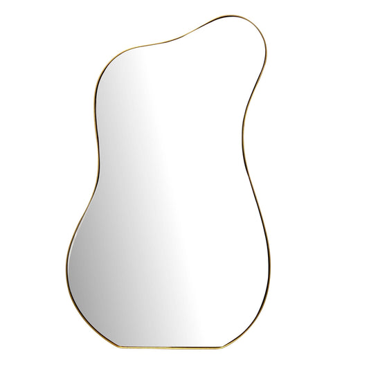 wandspiegel asymmetrisch 60x100 cm metalen design hangende spiegel goud, ijzeren decoratieve spiegel vormloos met frame, grote wandspiegel, gangspiegel garderobespiegel modern