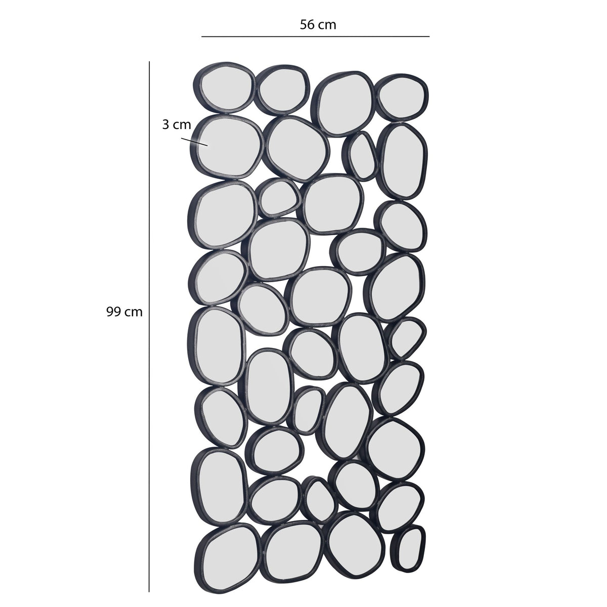 Wandspiegel 56x99cm met Metalen Frame - Moderne Spiegel