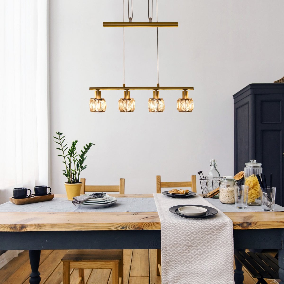 LED balanceerpendellamp "Josefa" E14 kooldraad