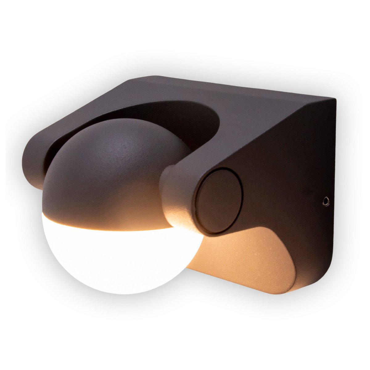 LED -wandlamp "Pallas", gemaakt van metaal en plastic in antraciet, met geïntegreerde LED