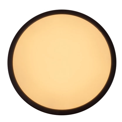 Het LED-plafondlicht "Carlo" met RGB-backlight, Ø van 29,3 cm, klassiekmoderne plafondlicht gemaakt van zwart/wit plastic met veel functies, b.v.