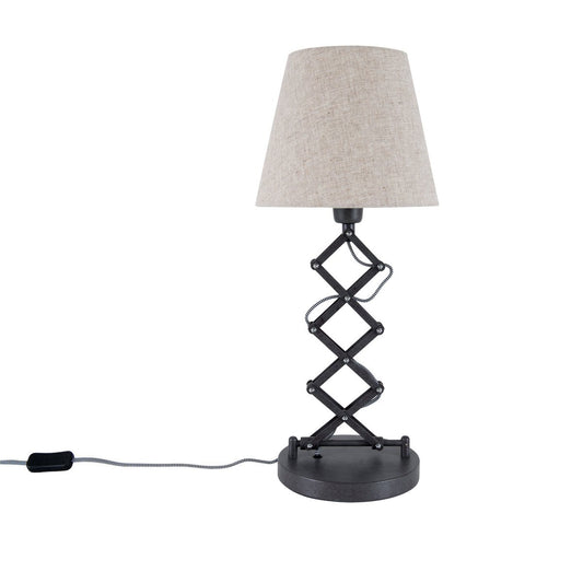 Scarfish Lamp "Adrienne", lengte van 37-71 cm, gemaakt van bruin metaal met natuurlijk gekleurde textielparaplu's, E27-aansluiting, verlichting voor woonkamer, eetkamer of kantoor