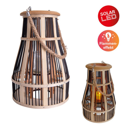Decollicht "Korbinian" inclusief Solar Led Candle for Garden and Balcony, van Rattan in Nature, Solar Lamp Hoogte 35 cm