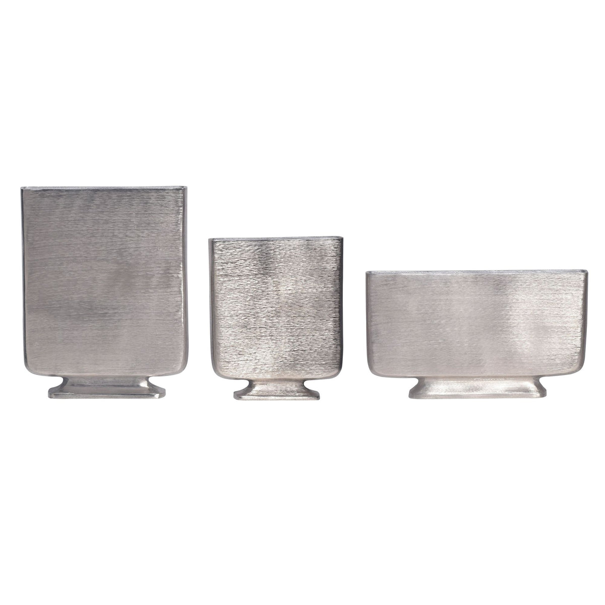Decoratieve Vaas Set van 3 Aluminium Zilver