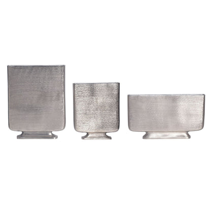 Decoratieve Vaas Set van 3 Aluminium Zilver