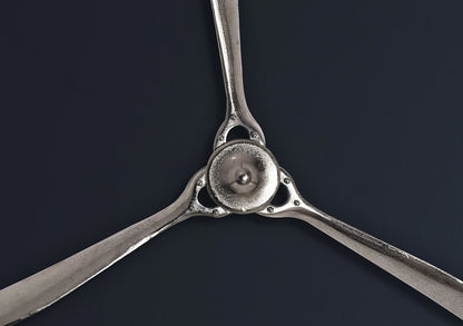 Decoratieve Propeller 85x85 cm Zilver Metalen Vliegtuig