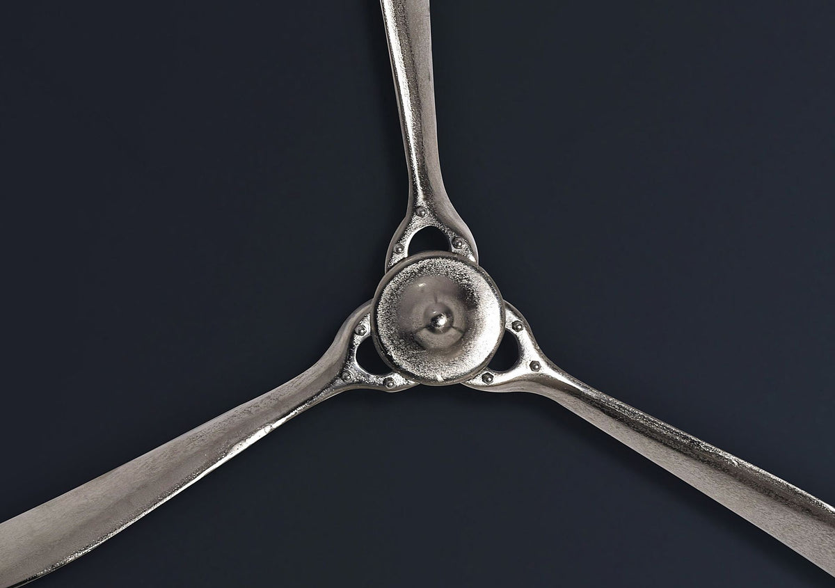 Decoratieve Propeller 85x85 cm Zilver Metalen Vliegtuig