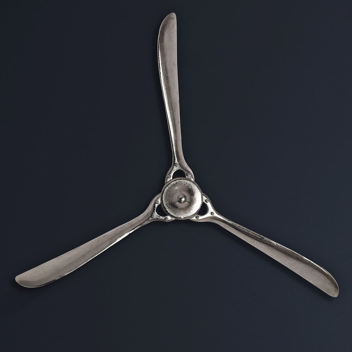 Decoratieve Propeller 85x85 cm Zilver Metalen Vliegtuig