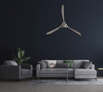 Decoratieve Propeller 85x85 cm Zilver Metalen Vliegtuig