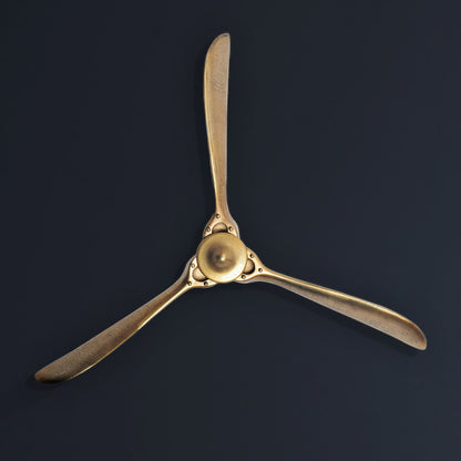 Decoratieve Propeller 85x85 cm Goud Metalen Vliegtuig