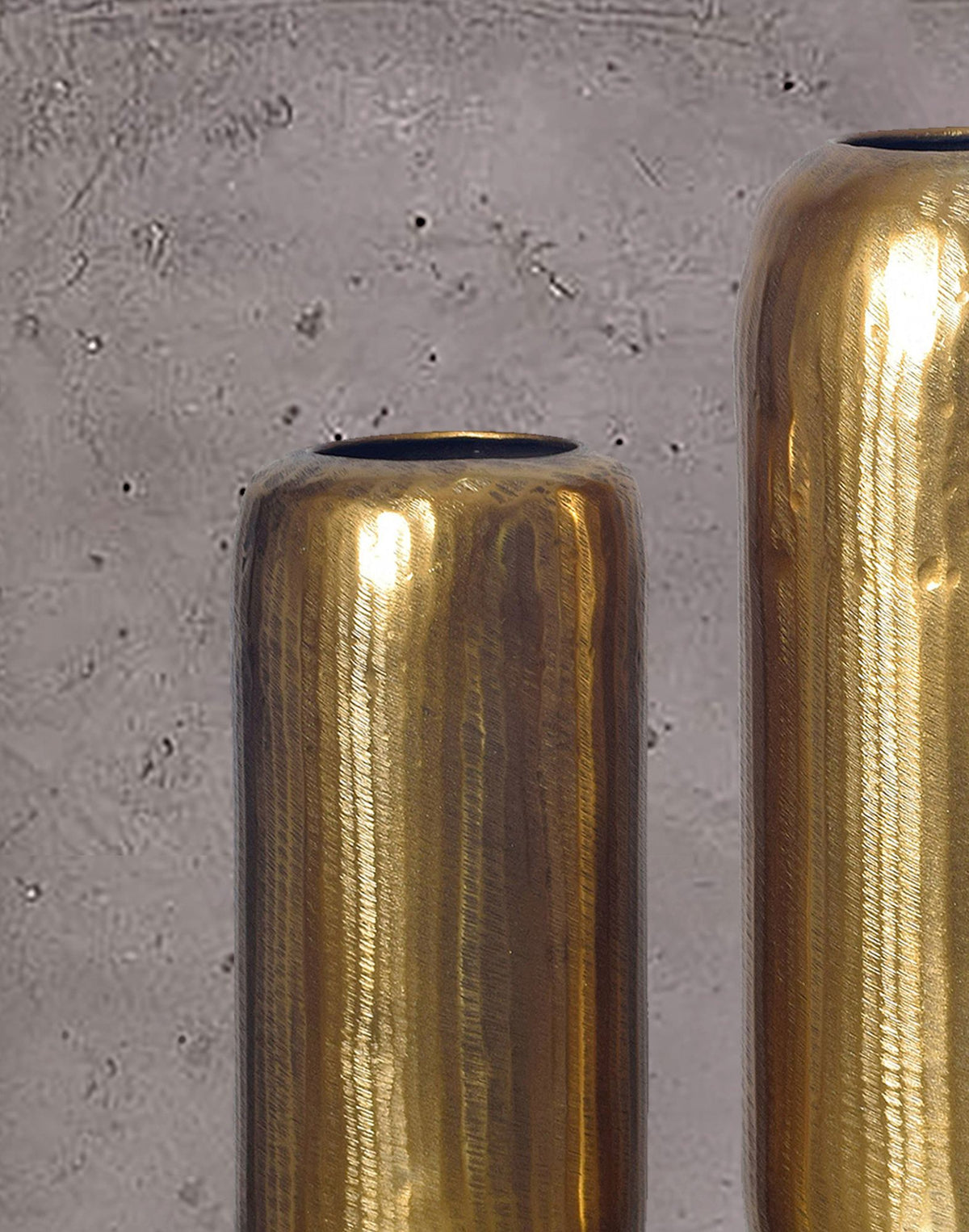 Decoratieve Vaas Set van 2 Aluminium Goud Cilinder