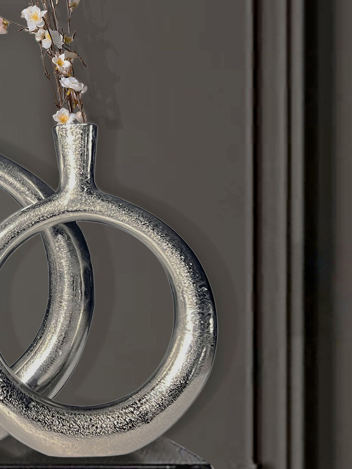 Decoratieve Vaas Set van 2 Aluminium Zilver Donut