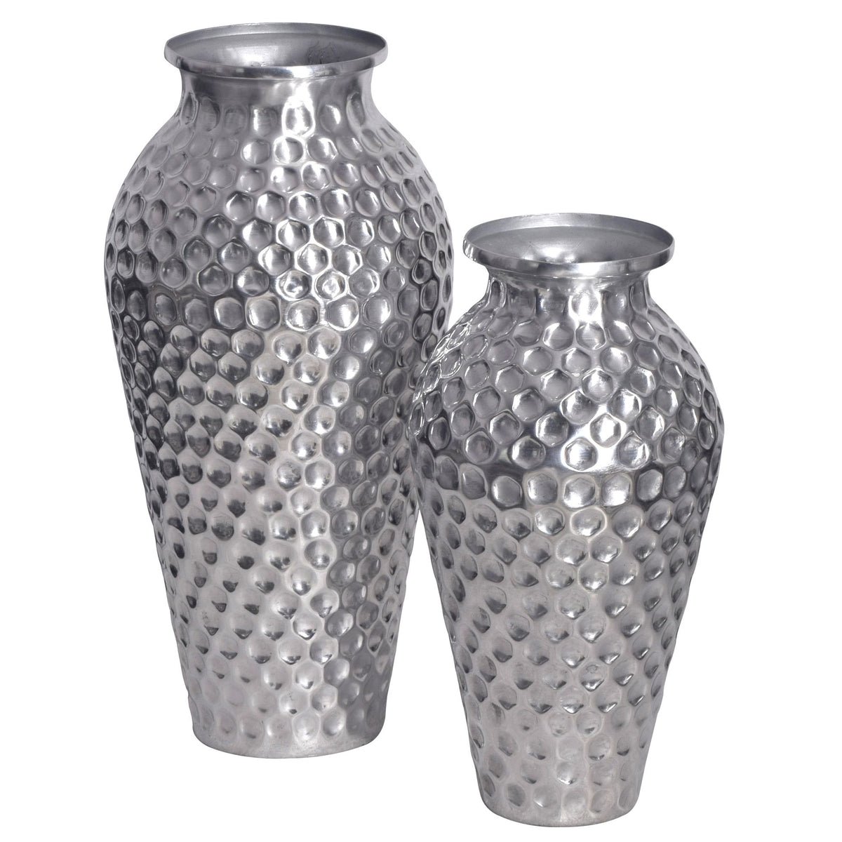Decoratieve Vaas Set van 2 Aluminium Zilver Amphora
