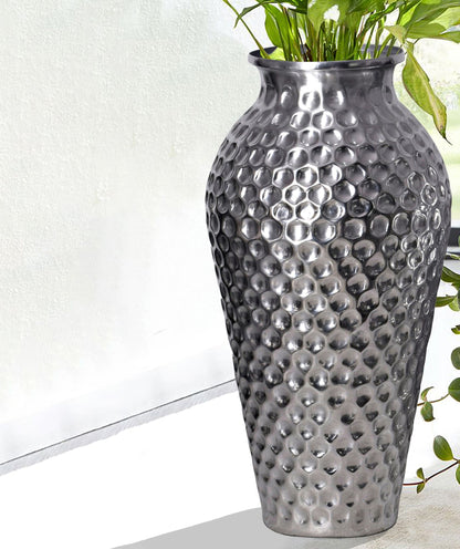 Decoratieve Vaas Set van 2 Aluminium Zilver Amphora