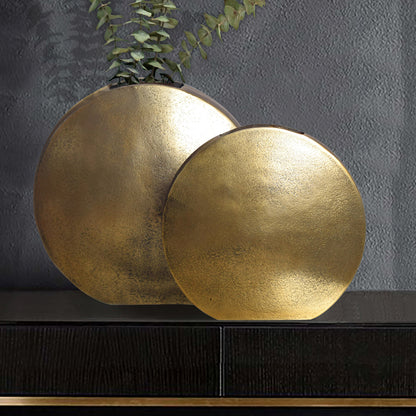 Decoratieve Vaas Set van 2 Aluminium Goud Bloemenvaas