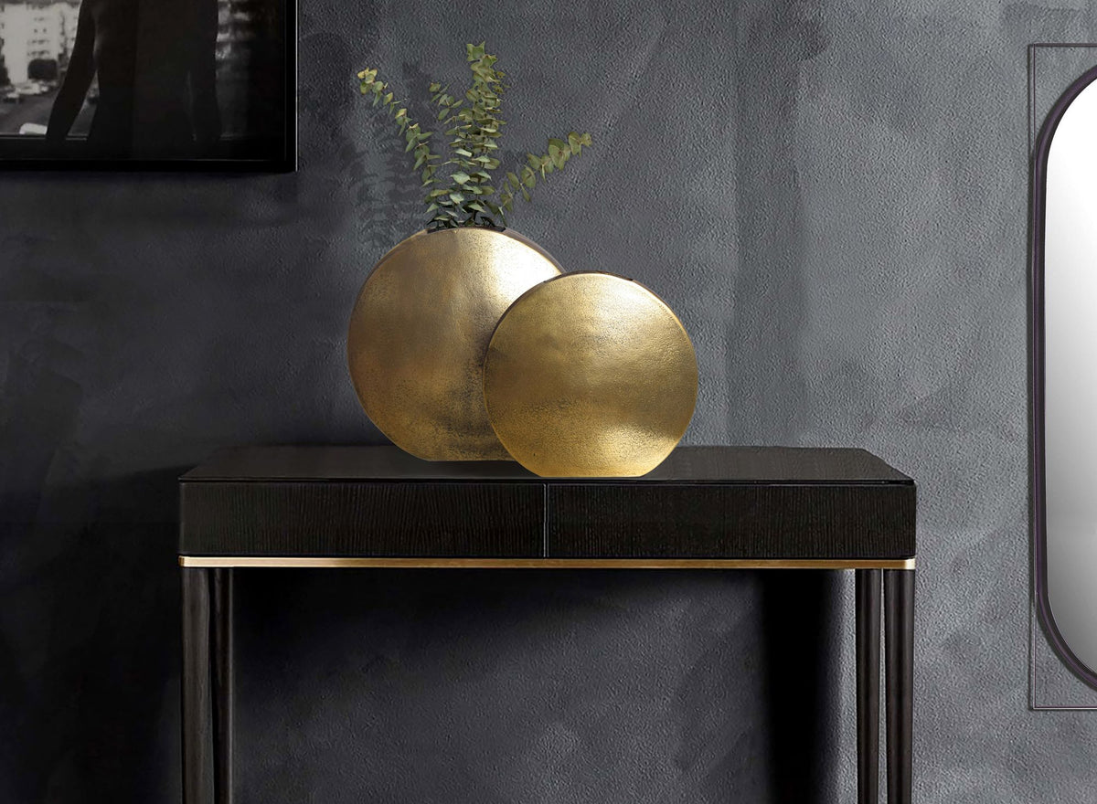 Decoratieve Vaas Set van 2 Aluminium Goud Bloemenvaas
