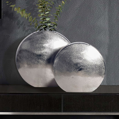 Decoratieve Vaas Set van 2 Aluminium Zilver